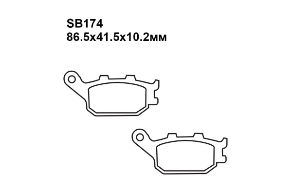 Комплект тормозных колодок SB388|SB388|SB174 на HONDA CBF 1000 FS FSA (3 поршн.перед.суппорт, ABS ) 2010-2011