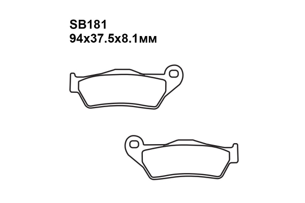 Тормозные колодки SB181 на KTM 990 Supermoto R (SM-R) 2008-2009 задние