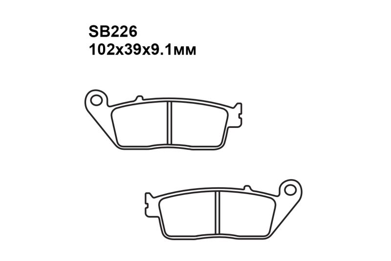 Комплект тормозных колодок SB226|SB226|SB174 на HONDA CBF 1000 (2 поршн.перед.суппорт, Без ABS) 2006-2011