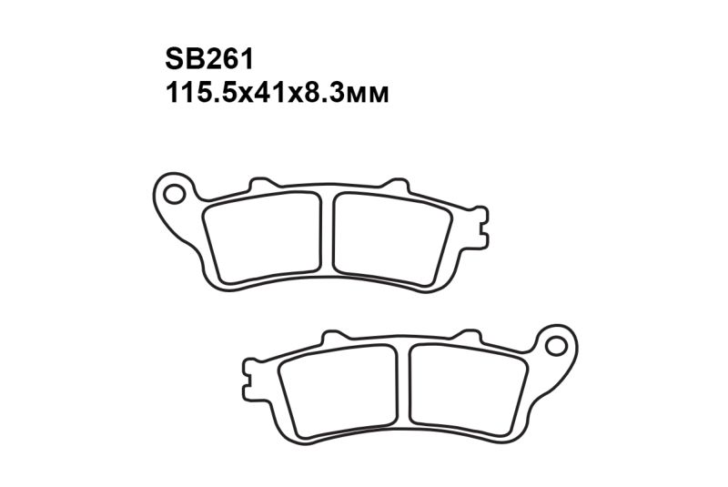 Комплект тормозных колодок SB388|SB388|SB261 на HONDA XL 1000 Varadero - Без ABS, Связанная тормозная система 2007-2011