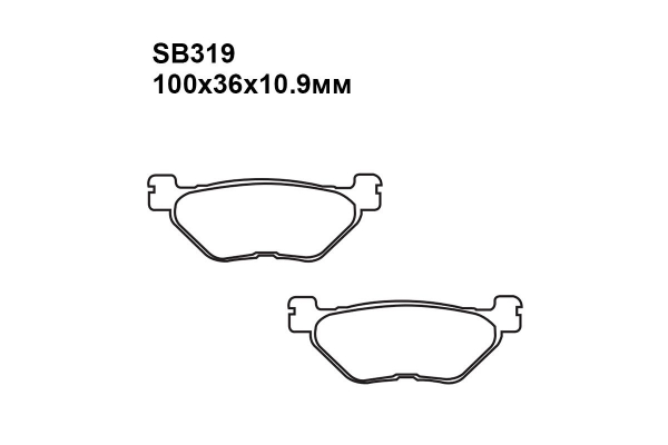 Тормозные колодки SB319 на HYOSUNG GV 650 Aquilia (Carb) 2004-2006 задние