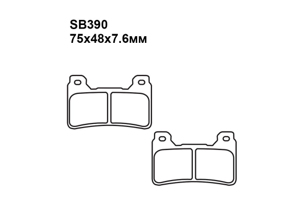 Комплект тормозных колодок SB390|SB390|SB488 на HONDA CB 1000 R (Без ABS) 2009-2015