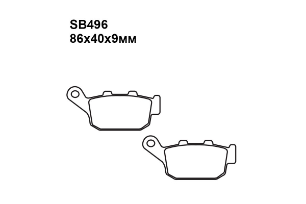 Комплект тормозных колодок SB142|SB142|SB496 на HONDA CBR 400 (NC23) Tri-Arm (102, 109) 1987-1989