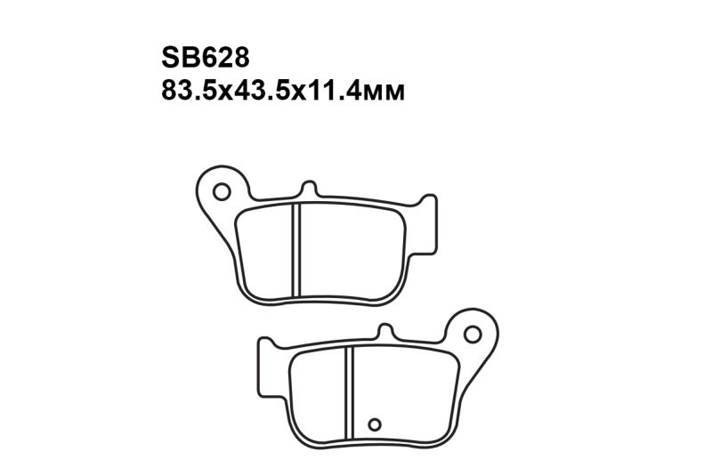 Комплект тормозных колодок SB627|SB627|SB628 на SYM MaxSym 400 i 2011-2020