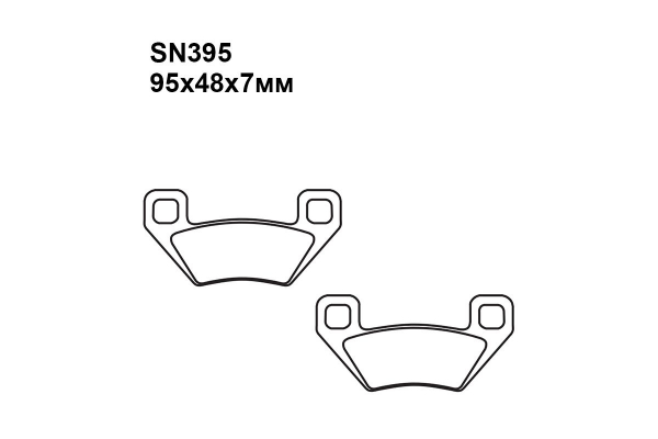 Тормозные колодки SN395 на ARCTIC CAT 400 4 x 4 Auto LE Utility 2005-2007 задние левые