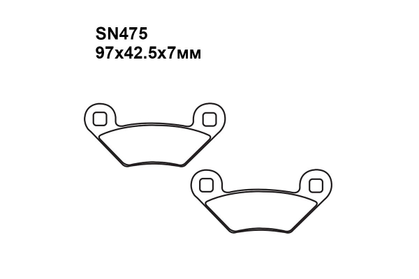 Тормозные колодки SN475 на POLARIS 325 Hawkeye 2x4 2015 задние левые