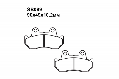 Комплект тормозных колодок SB069|SB069|SB069 на HONDA GL 1100 C, DC Goldwing 1982