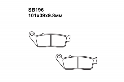 Комплект тормозных колодок SB196|SB196 на TRIUMPH Adventurer - плавающий торм.диск 1996-2001