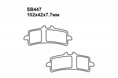 Тормозные колодки SB447 на TRIUMPH Speed Triple S (1050 куб.см., ABS ) 2017-2018 передние