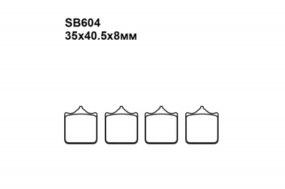 Тормозные колодки SB604 на TRIUMPH Speed Triple (1050 куб.см. - 4 колодки на перед.суппорт Brembo, зад. диск 255мм,  ABS , до VIN 461332 2011-2016 передние