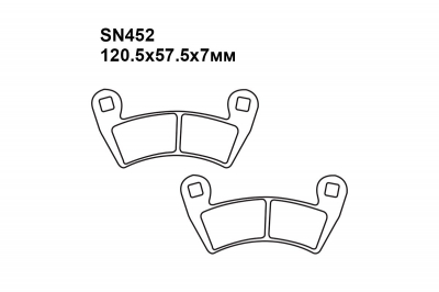 Комплект тормозных колодок SN452|SN452|SN452|SN452 на POLARIS 900 D Crew Ranger Diesel (SIDE X SIDE) 2013-2014